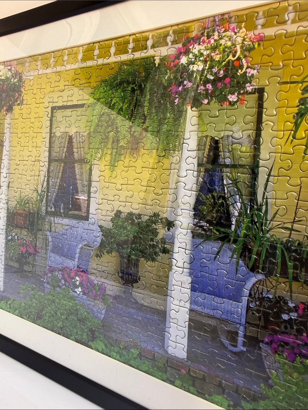 Framed Porch Garden Puzzle Art - Yellow & Green - Picture 2 of 2